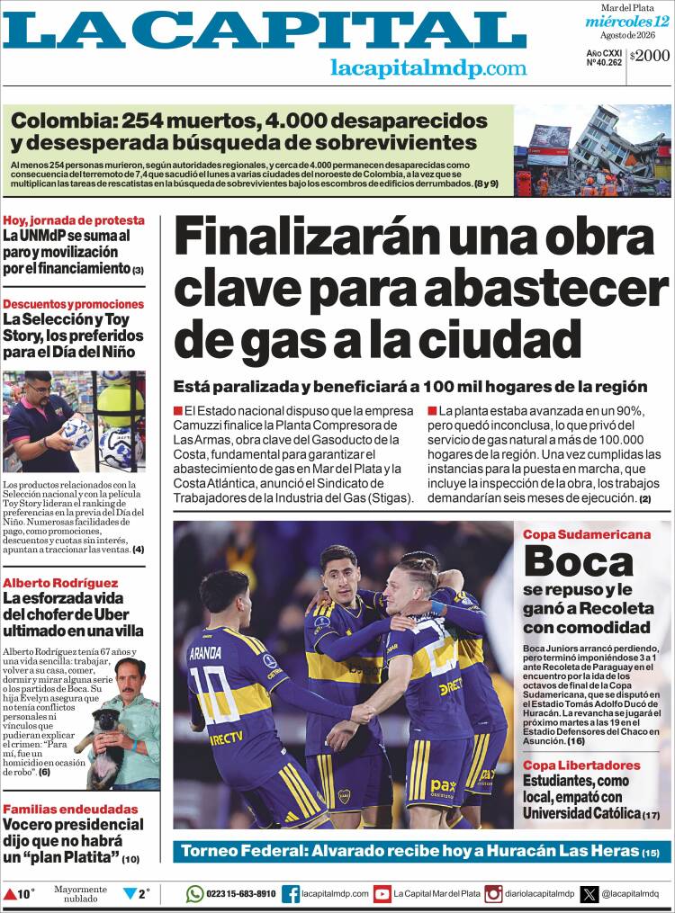 Portada de Diario La Capital - Mar del Plata (Argentina)