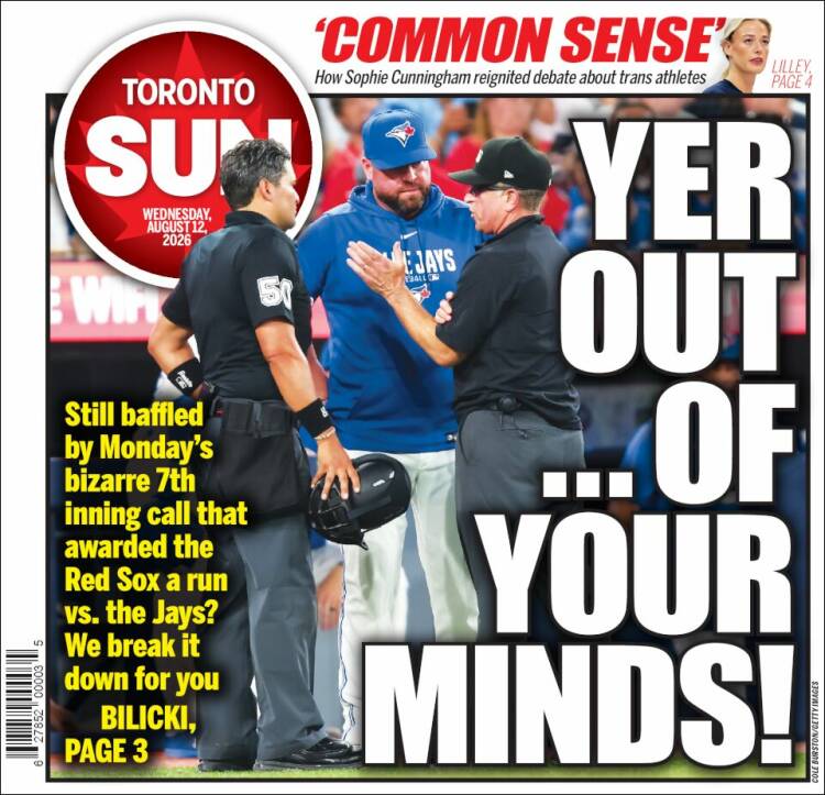 Portada de The Toronto Sun (Canad&aacute;)