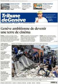 Portada de La Tribune de Genève (Suiza)