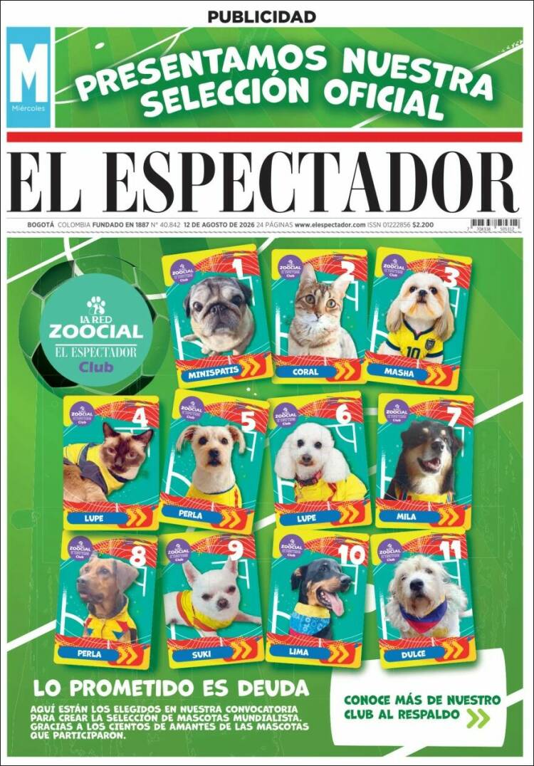 Portada de El Espectador (Colombia)