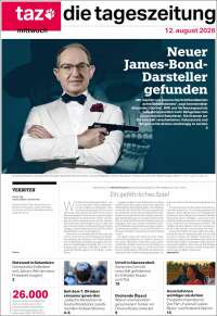 Portada de Die Tageszeitung (Alemania)