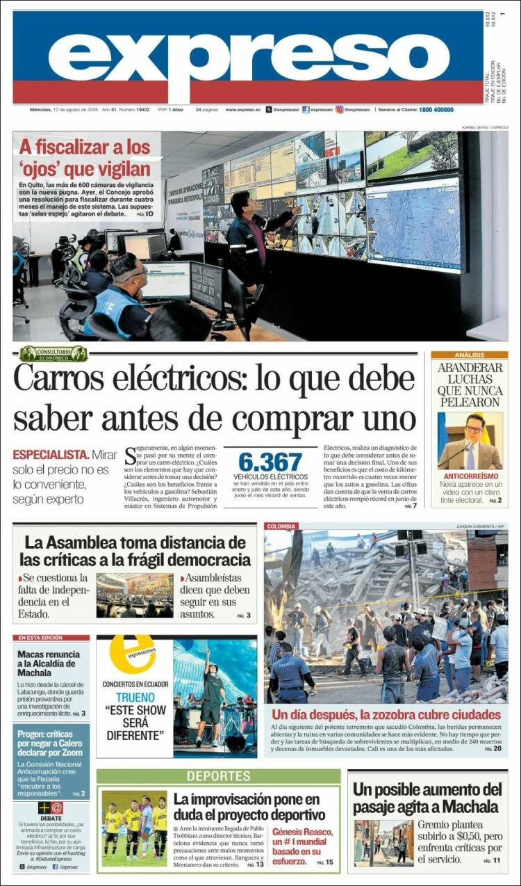 Portada de Expreso (Ecuador)