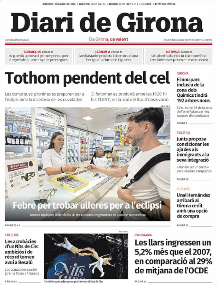 Portada de Diari de Girona (Espa&ntilde;a)