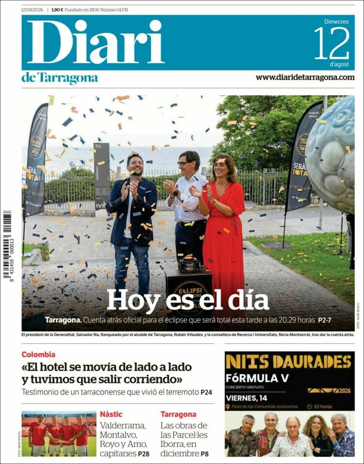 Portada de Diari de Tarragona (Espa&ntilde;a)