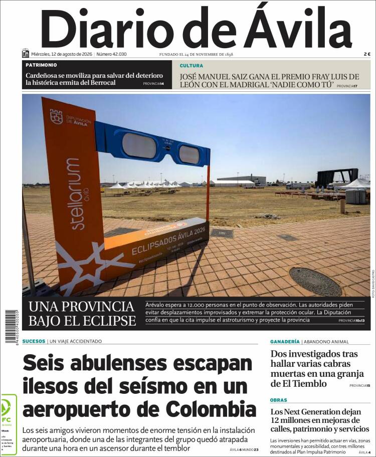 Portada de Diario de Ávila (Espa&ntilde;a)