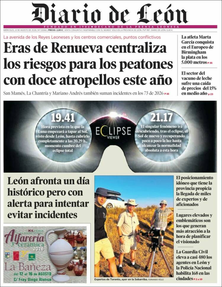 Portada de Diario de León (Espa&ntilde;a)