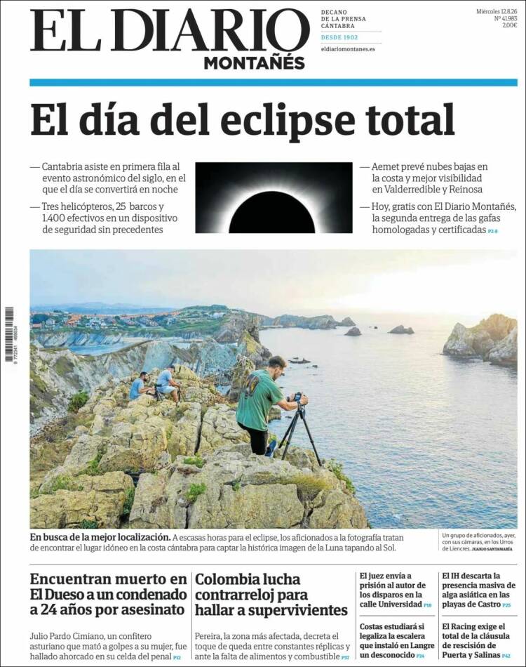 Portada de El Diario Montañés (Espa&ntilde;a)