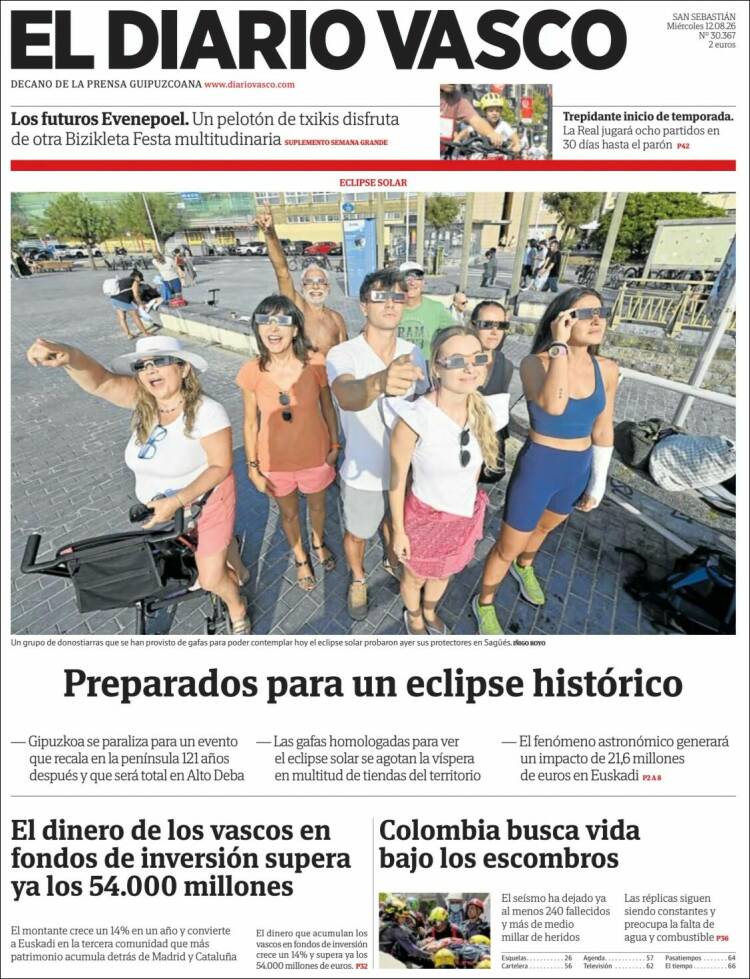 Portada de Diario Vasco (Espa&ntilde;a)