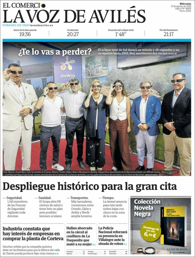 Portada de El Comercio - Avilés (Espa&ntilde;a)