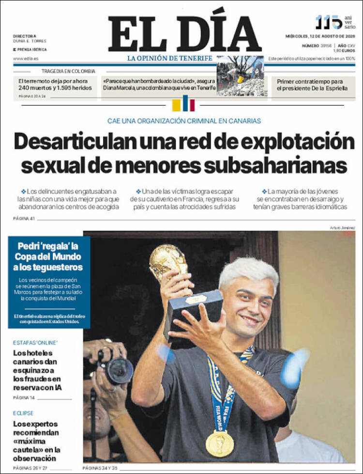Portada de El Día (Espa&ntilde;a)