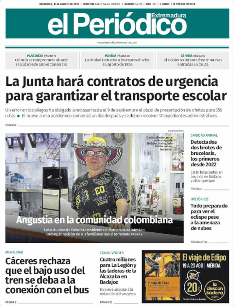 Portada de El Periódico de Extremadura (Espa&ntilde;a)