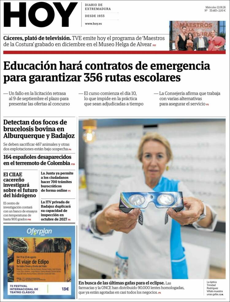 Portada de Hoy - Badajoz (Espa&ntilde;a)