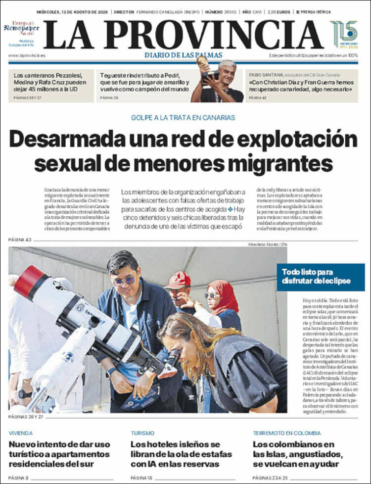 Portada de La Provincia (Espa&ntilde;a)