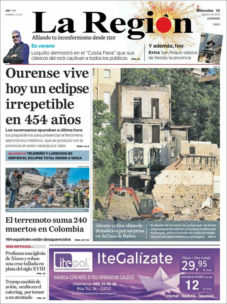 Portada de La Región de Ourense (Espa&ntilde;a)