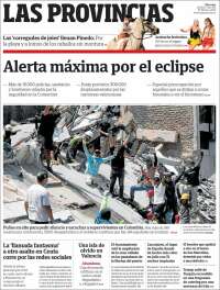 Portada de Las Provincias (Espa&ntilde;a)
