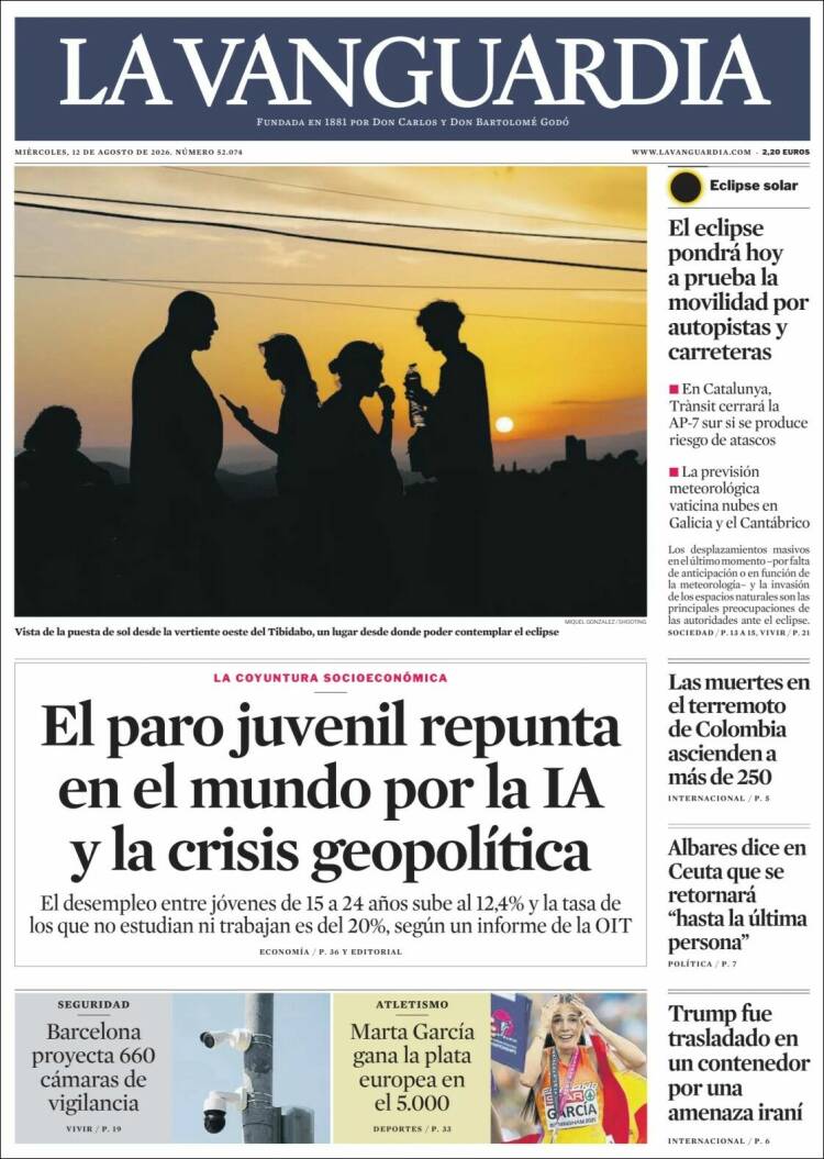 Portada de La Vanguardia (Espa&ntilde;a)