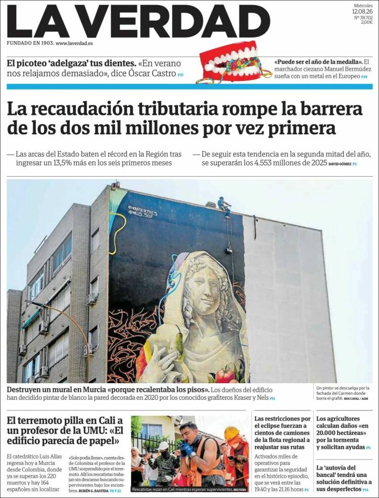 Portada de La Verdad de Murcia (Espa&ntilde;a)