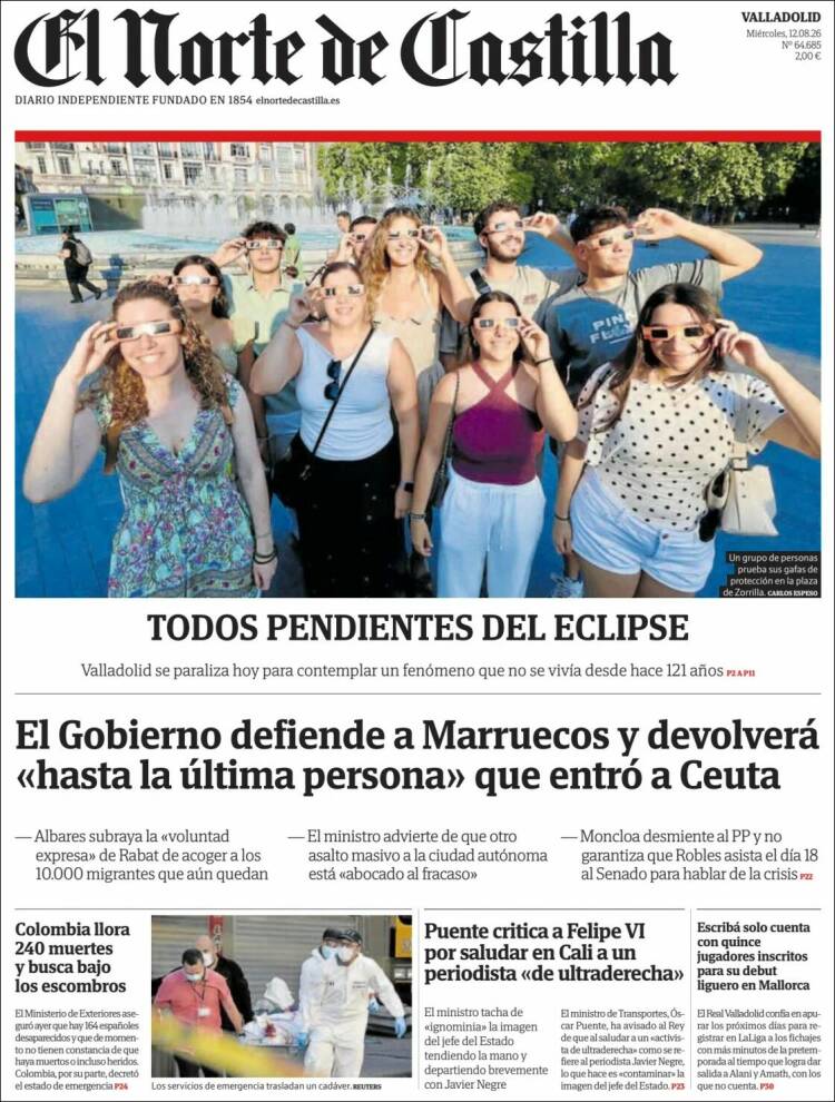 Portada de Norte de Castilla - Valladolid (Espa&ntilde;a)