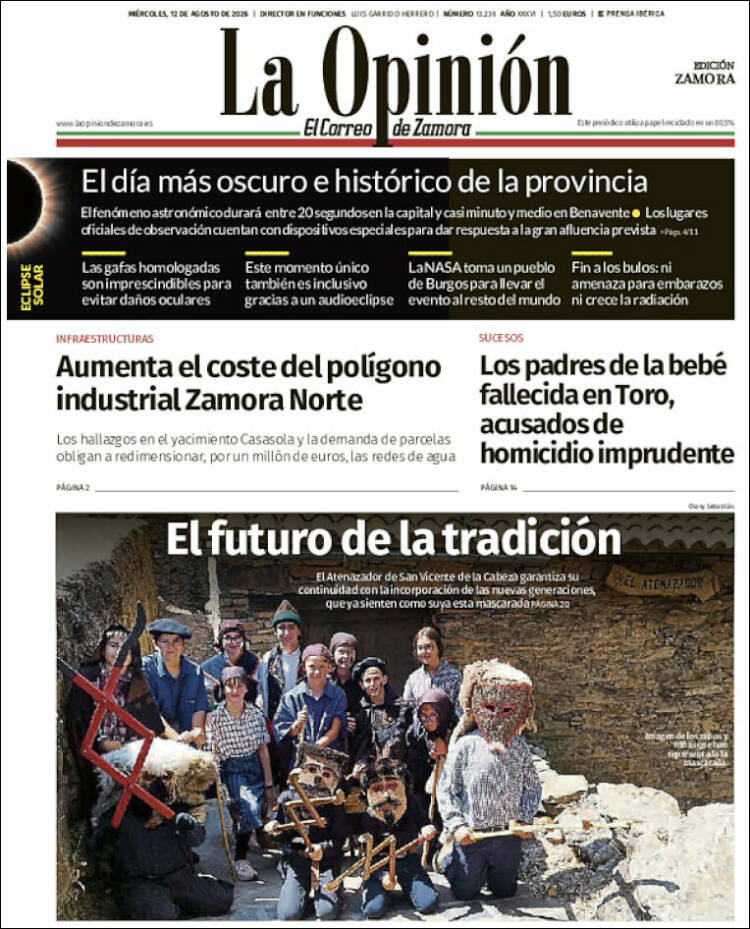Portada de La Opinión - El Correo de Zamora (Espa&ntilde;a)