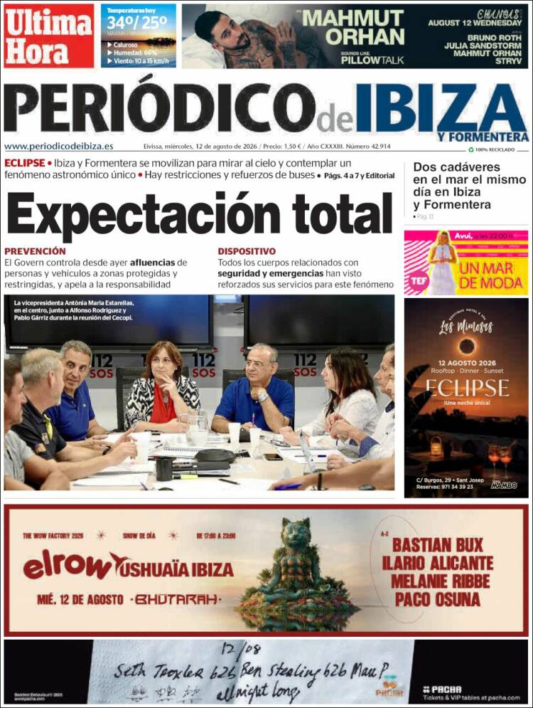Portada de Periódico de Ibiza (Espa&ntilde;a)