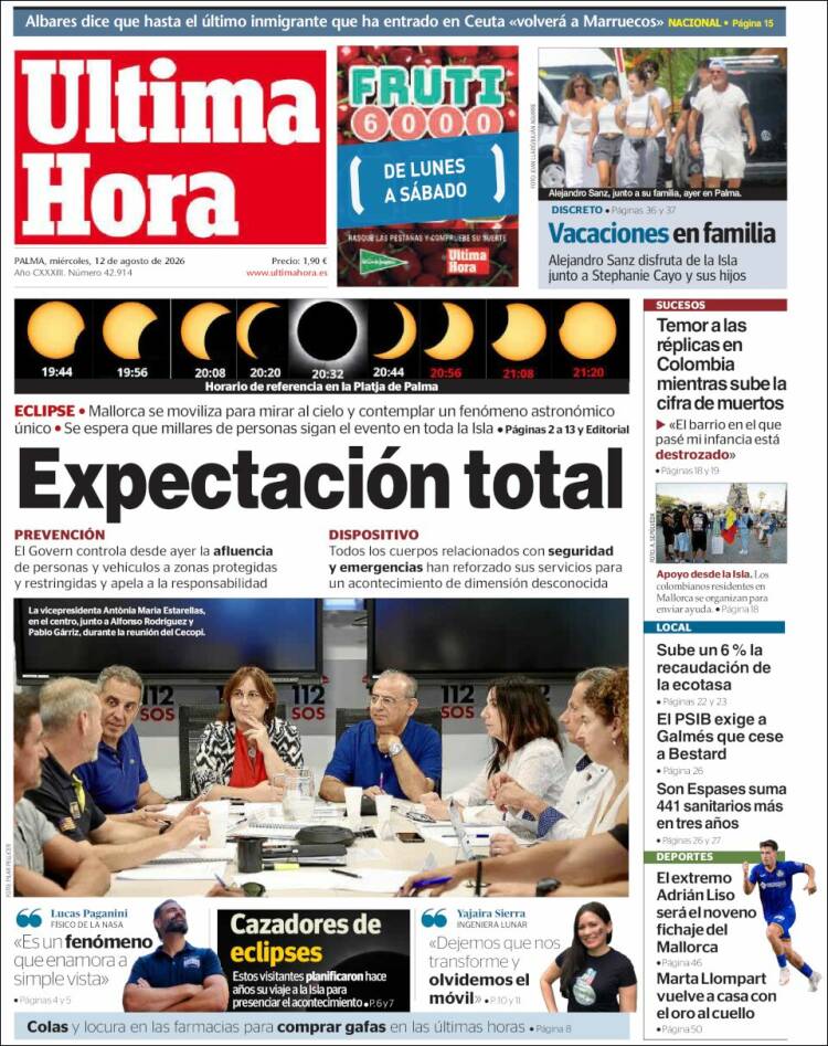 Portada de Última Hora (Espa&ntilde;a)