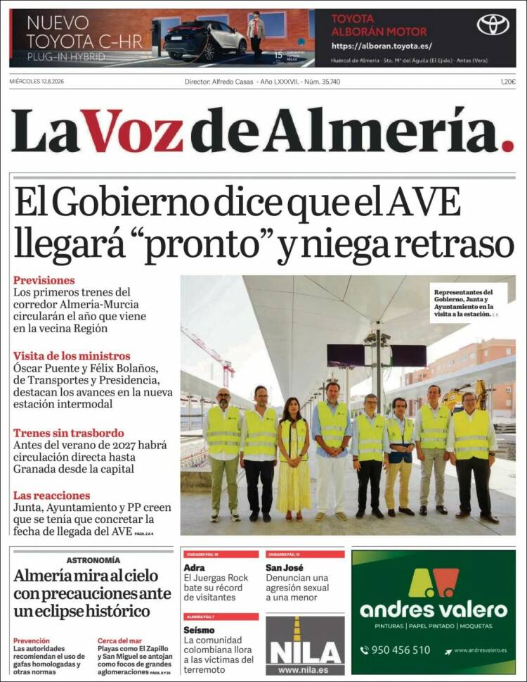 Portada de La Voz de Almería (Espa&ntilde;a)