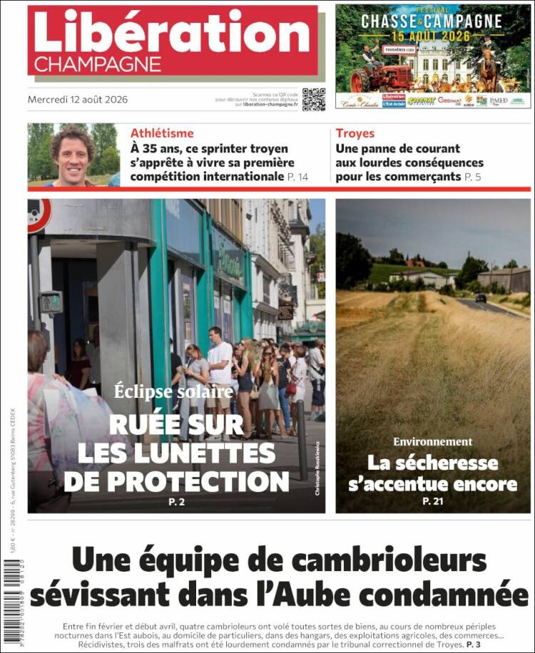 Portada de Libération Champagne (Francia)