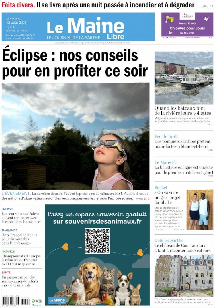 Portada de Le Maine Libre (Francia)