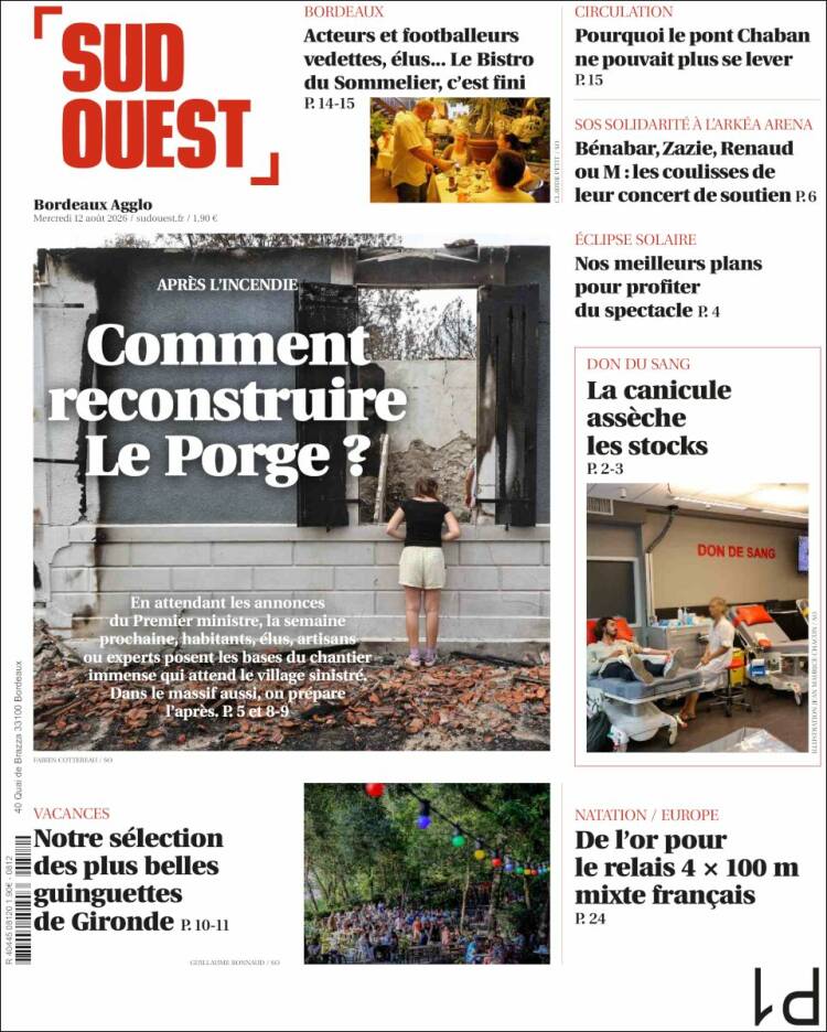 Portada de Sud Ouest (France)