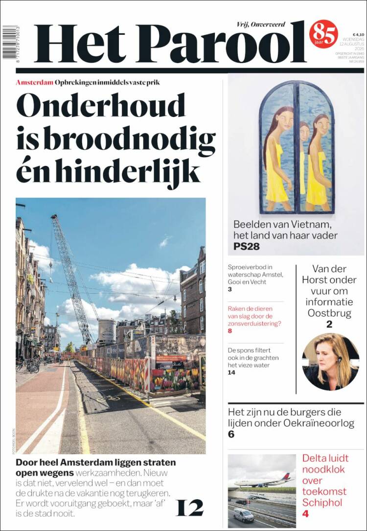 Portada de Het Parool (Pa&iacute;ses Bajos)