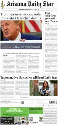 Portada de Arizona Daily Star (USA)