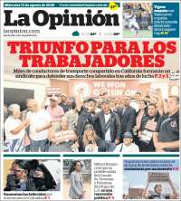 Portada de La Opinión (USA)