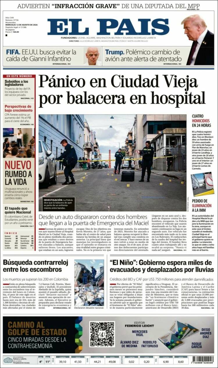 Portada de El País (Uruguay)