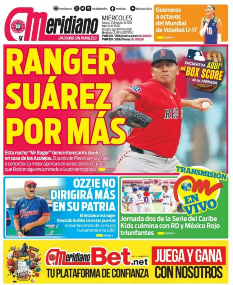 Portada de Meridiano (Venezuela)