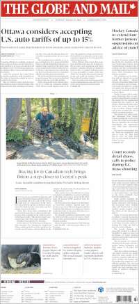 Portada de The Globe and Mail (Canad&aacute;)