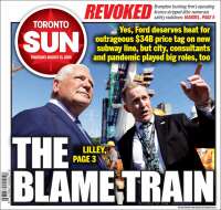 Portada de The Toronto Sun (Canad&aacute;)