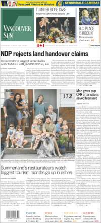 Portada de The Vancouver Sun (Canad&aacute;)