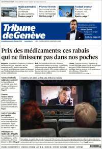 Portada de La Tribune de Genève (Suiza)