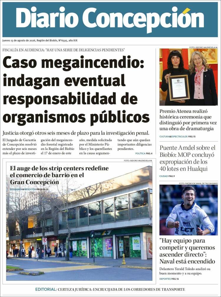 Portada de Diario de Concepción (Chile)