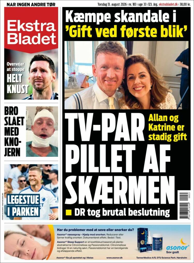Portada de Ekstra Bladet (Dinamarca)