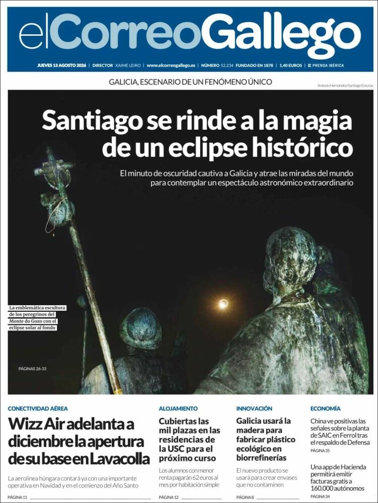 Portada de El Correo Gallego (Espa&ntilde;a)