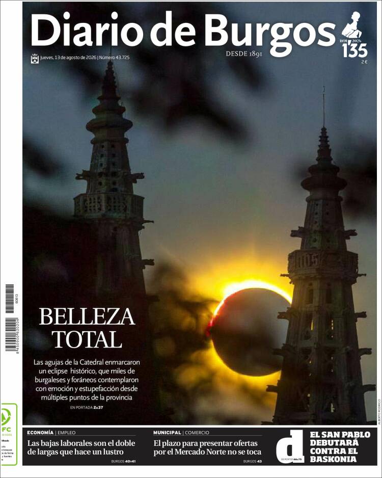 Portada de Diario de Burgos (Espa&ntilde;a)