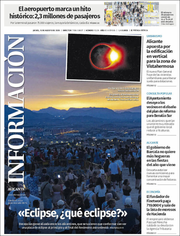 Portada de Diario Información (Espa&ntilde;a)