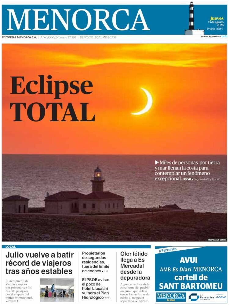 Portada de Menorca - Diario Insular (Espa&ntilde;a)