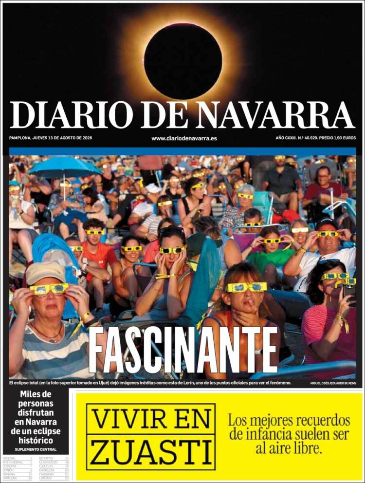 Portada de Diario de Navarra (Espa&ntilde;a)