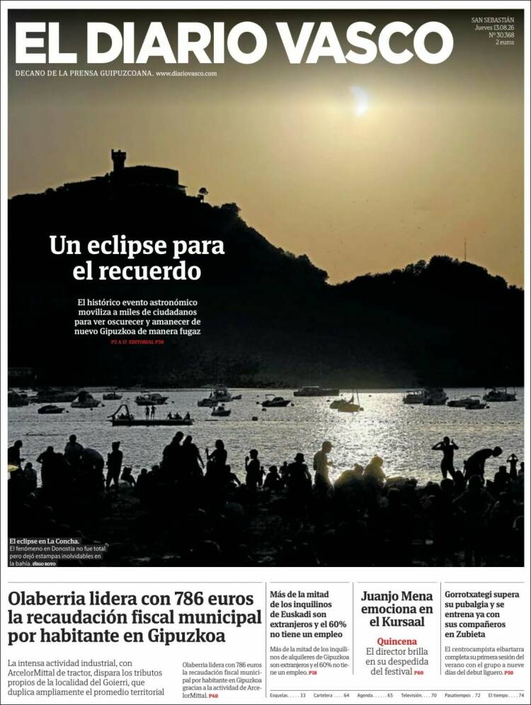 Portada de Diario Vasco (Espa&ntilde;a)
