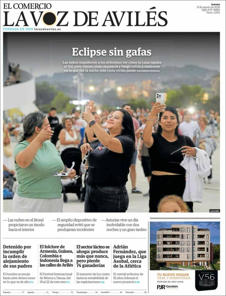 Portada de El Comercio - Avilés (Espa&ntilde;a)
