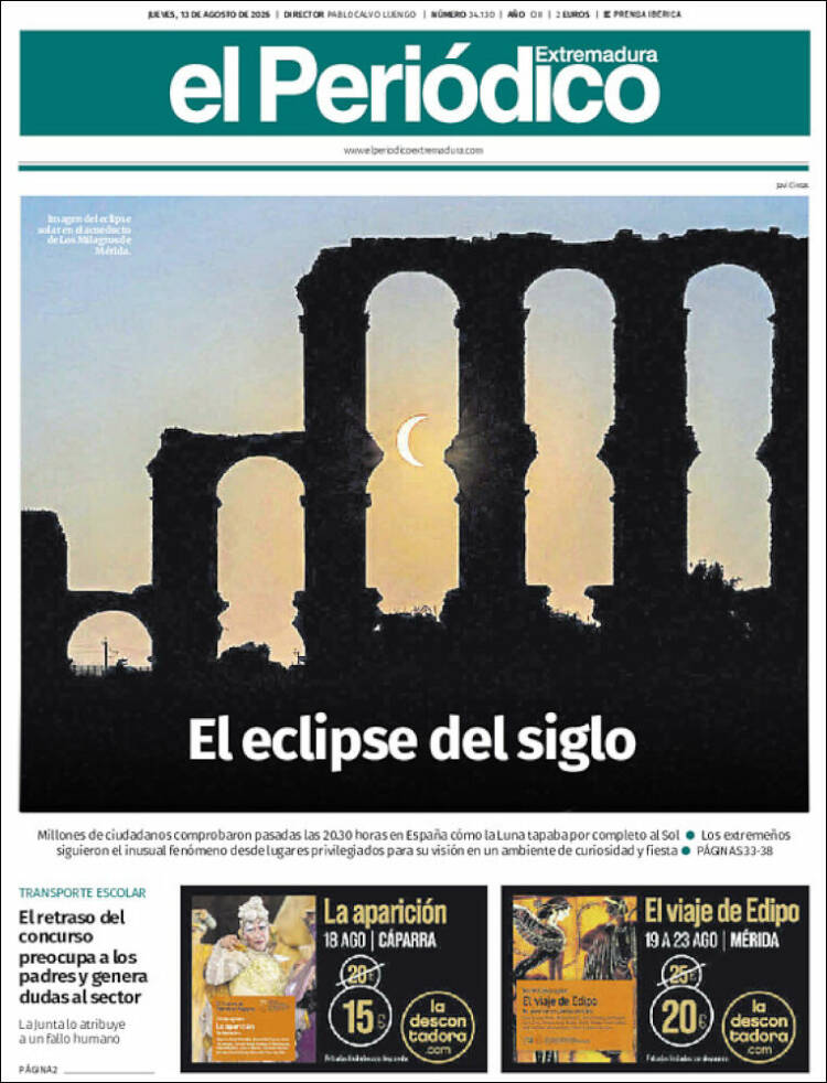 Portada de El Periódico de Extremadura (Espa&ntilde;a)