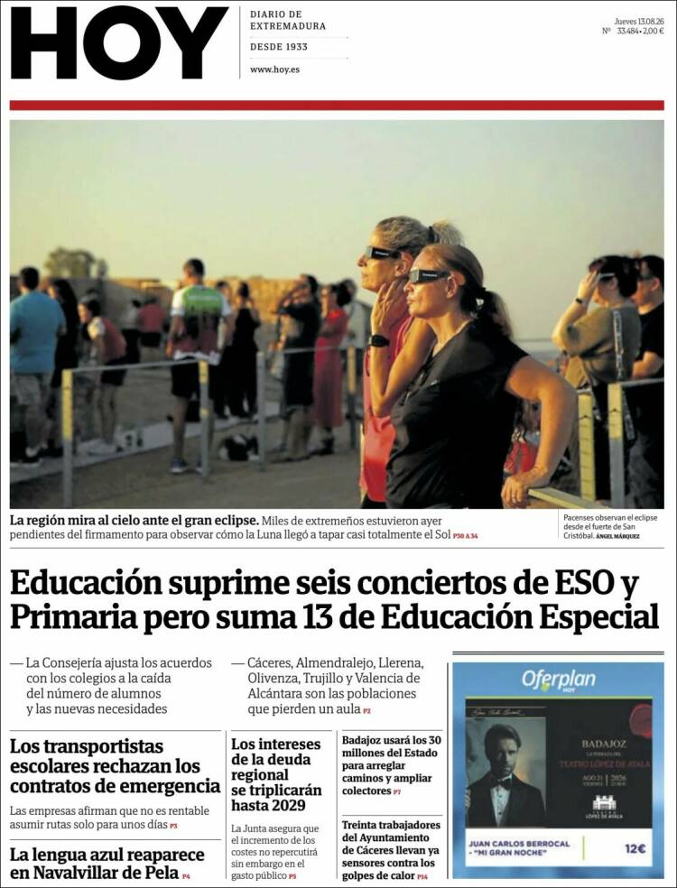 Portada de Hoy - Badajoz (Espa&ntilde;a)