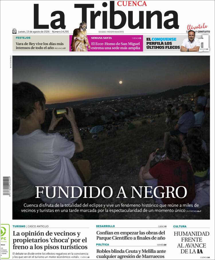 Portada de La Tribuna de Cuenca (Espa&ntilde;a)